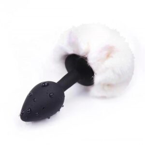 PLUG SILICONE RABO BRANCO POMPOM S