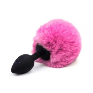 PLUG SILICONE RABO ROSA POMPOM S
